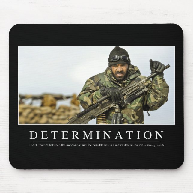 Determination: Inspirational Quote Mouse Pad (Front)