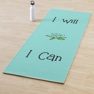 Determination Lotus Flower I will I Can Yoga Mat
