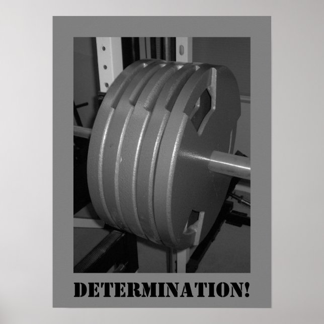 DÉTERMINATION ! Poster d'exercices de musculation (Devant)