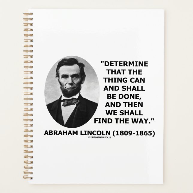 Determine Thing Can Shall Be Done Lincoln Quote Planner (Front)