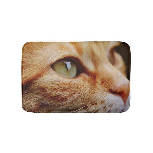 Determined Face of a Ginger Cat Bath Mat (Front)