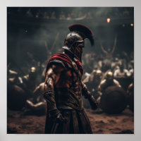 Determined Secutor Gladiator Poster - Battle-Worn