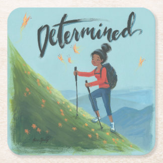 Determined! Square Paper Coaster