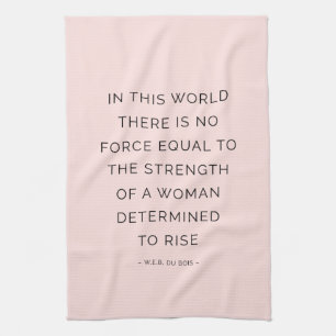 Determined Woman Inspiring Quotes Pink Black Kitchen Towel