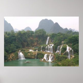 Detian Waterfall, Chine Impression photo encadrée