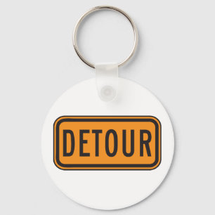 Detour Road Sign Keychain