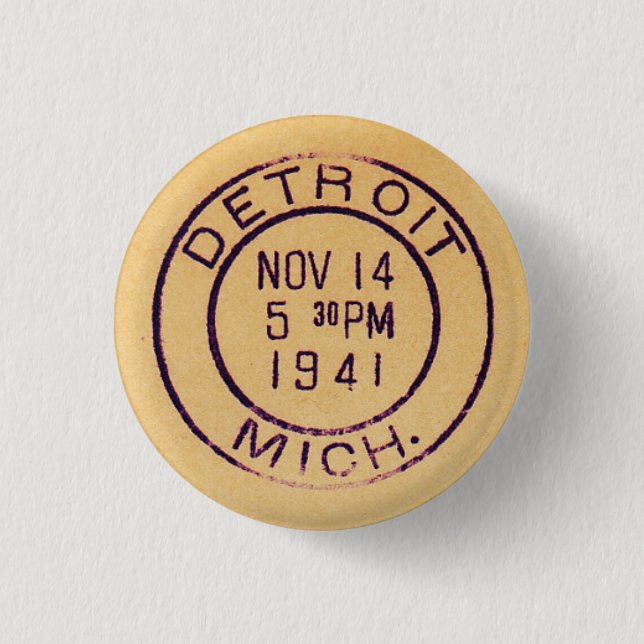Detroit 1941 1 inch round button (Front)