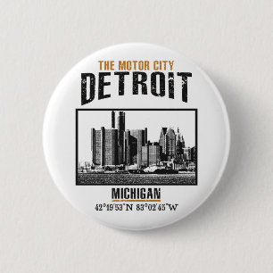 Detroit 2 Inch Round Button
