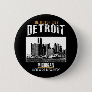 Detroit 2 Inch Round Button