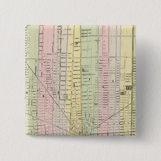 Detroit 2 inch square button (Front)