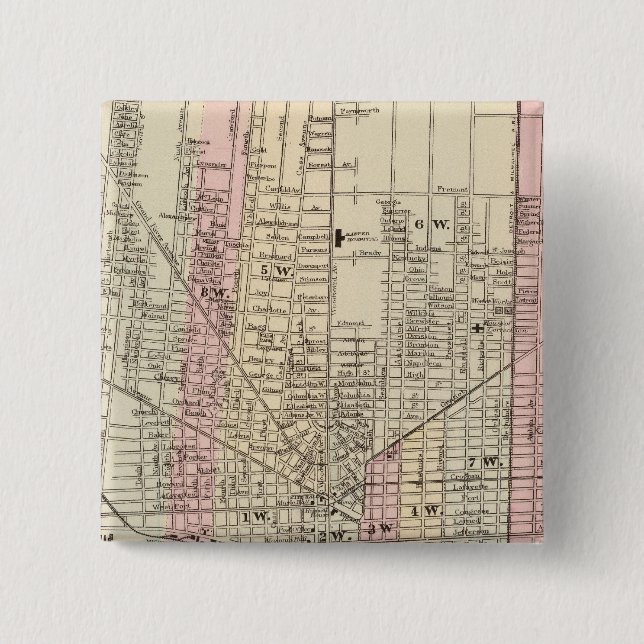 Detroit 2 Inch Square Button (Front)