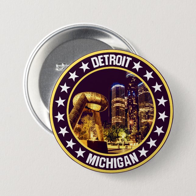 Detroit                                            3 inch round button (Front & Back)