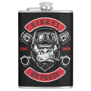 Detroit Biker Motorrad Chopper Gorilla Hip Flask