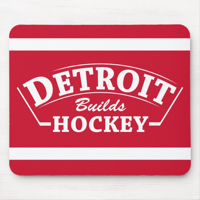 Detroit Builds Hockey Mouse Pad (Front)