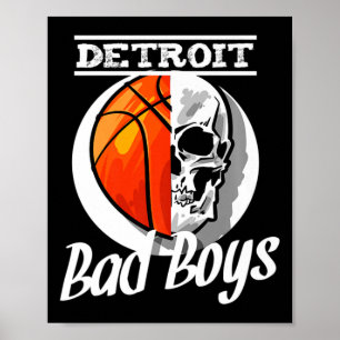 Detroit Byd Boys Bysketbyll Skull Usa Poster