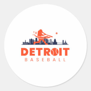 Detroit Bysebyll Vintage Minimalist Retro Bysebyll Classic Round Sticker