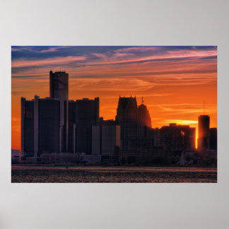 Detroit Cityscape #0516 Poster