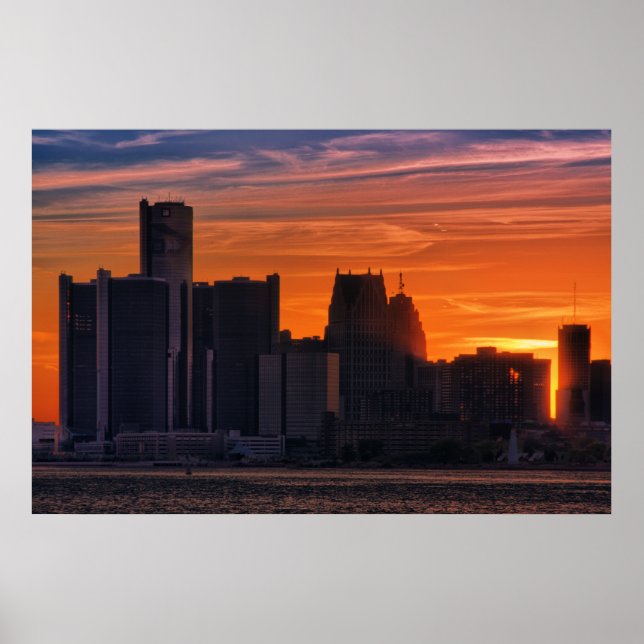Detroit Cityscape #0516 Poster (Front)