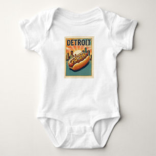 Detroit Coney Dog Funny Foodie Baby Bodysuit