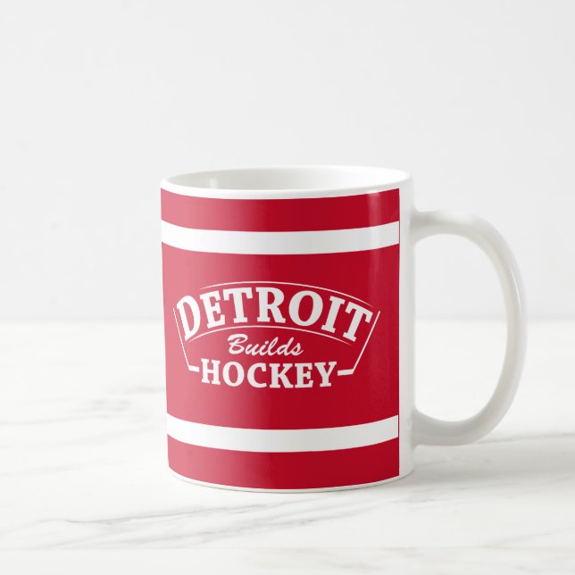 Détroit construit Hockey Red Striped Mug (Droite)