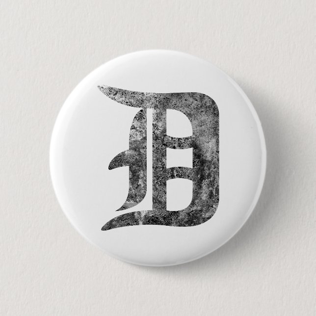 Detroit D wash 2 Inch Round Button (Front)