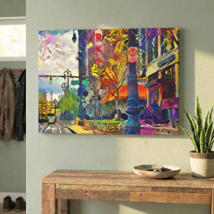 Detroit Downtown Vibrant Street Life Canvas Print