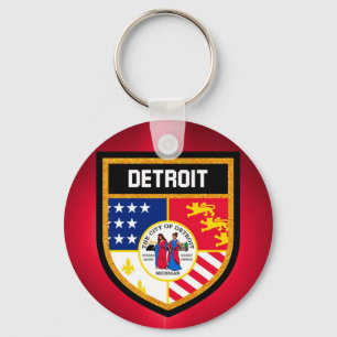 Detroit Flag Keychain