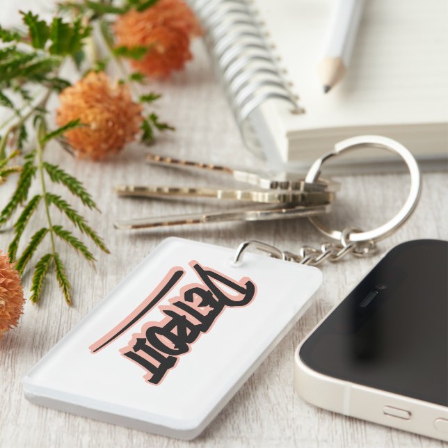 Detroit Graffiti Style  Keychain (Front Right)