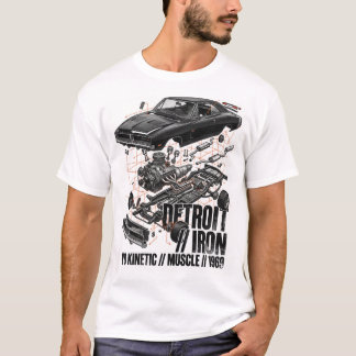 Detroit Iron Exploded V8 Muscle Car Streetw T-Shirt
