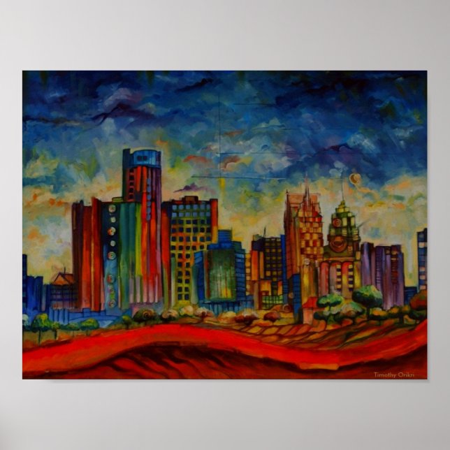 Detroit IV Cityscape Poster (Front)