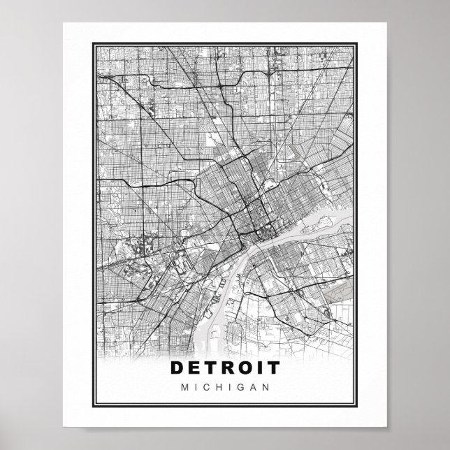 Detroit Map Poster (Front)