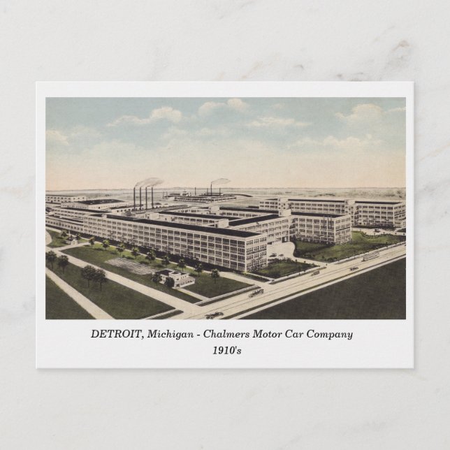 Detroit MI, Chalmers Motor Car Co vieille carte po (Devant)
