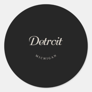 Detroit MI Classic Round Sticker