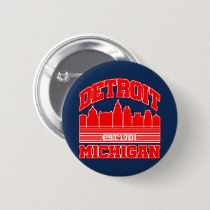 Detroit,Michigan 2 Inch Round Button