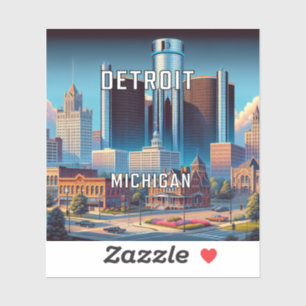 Detroit Michigan 3 Inch Vinyl Sticker