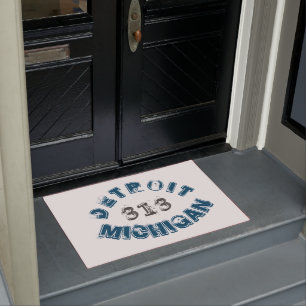 Detroit Michigan Area Code Doormat