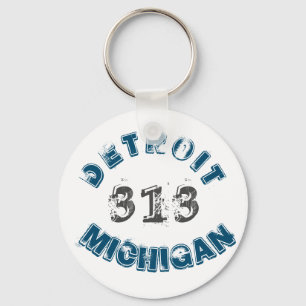 Detroit Michigan Area Code Keychain