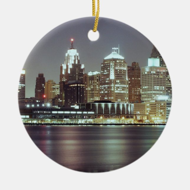 Detroit, Michigan Ceramic Ornament (Front)