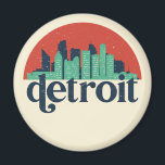 Detroit Michigan City Skyline Retro Cityscape Art Magnet<br><div class="desc">Vintage and retro city design with beautiful skyline, tourist attraction and cityscape art. Cool skyscraper and building silhouette illustration merchandise for tourist and traveller. Perfect as souvenir to bring back home when travelling all around the world. Save the memory of your travel and vacation with family and friends. Background colour...</div>