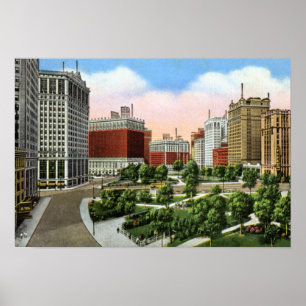 Detroit Michigan City View 1920 Poster