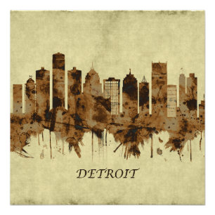 Detroit Michigan Cityscape Poster