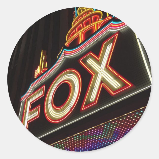 Detroit Michigan FOX Theatre Classic Round Sticker (Front)