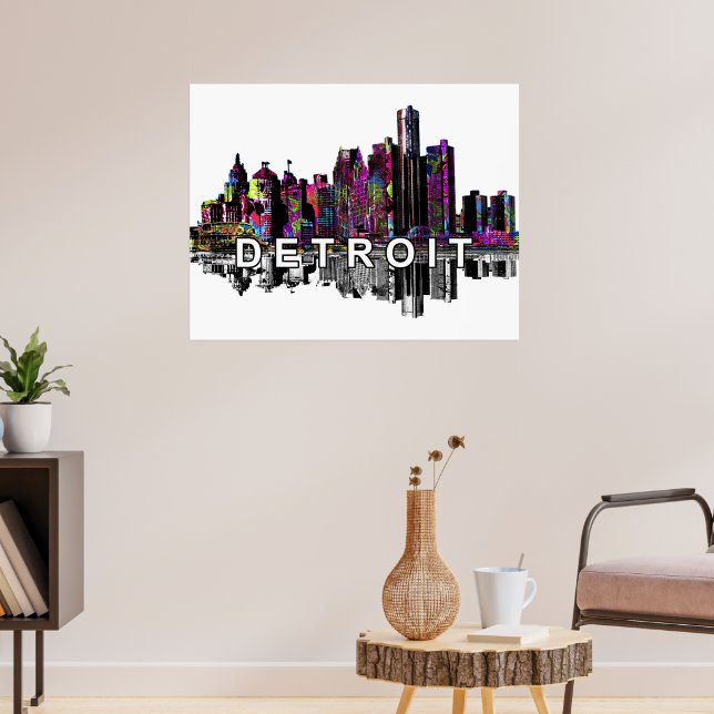 Detroit, Michigan in graffiti Poster (Living Room 3)