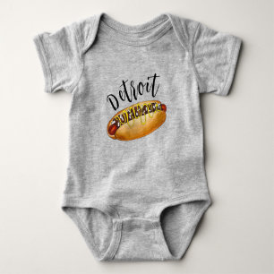 Detroit Michigan MI Coney Island Hot Dog Hotdog Baby Bodysuit