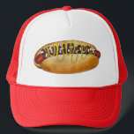 Detroit Michigan MI Coney Island Hot Dog Hotdog Trucker Hat<br><div class="desc">Design features an original marker illustration of a Coney Island hot dog, a popular food in Detroit, Michigan and the midwestern United States featuring a hotdog topped with meat chili sauce, chopped white onions, and yellow mustard. This design is also available on other products. Lots of additional food-themed illustrations and...</div>
