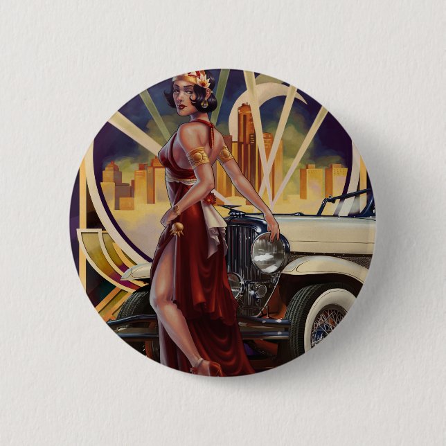 Detroit, Michigan | Motor City 2 Inch Round Button (Front)