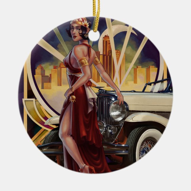 Detroit, Michigan | Motor City Ceramic Ornament (Front)