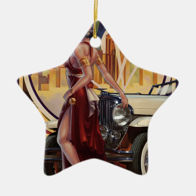 Detroit, Michigan | Motor City Ceramic Ornament (Front)