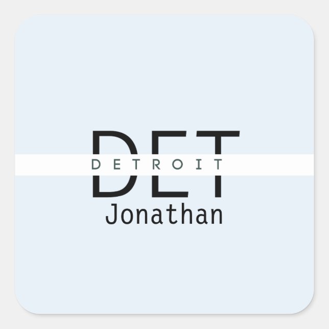 Detroit Michigan Personalized Sticker (Front)