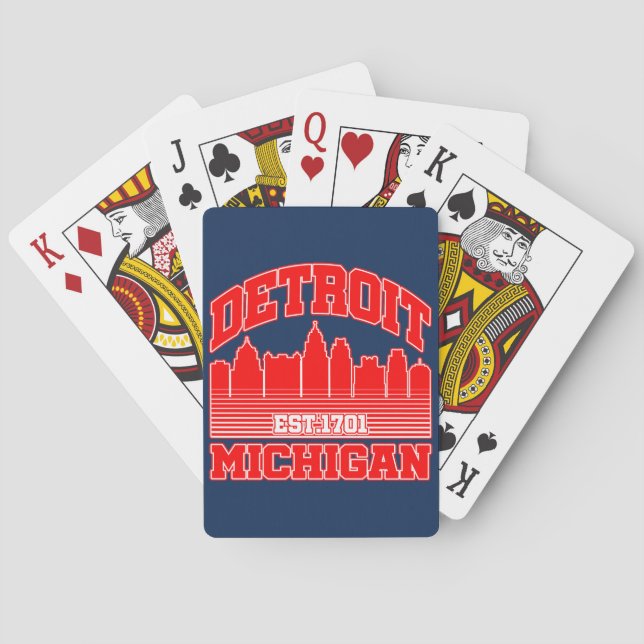 Detroit,Michigan Playing Cards (Back)